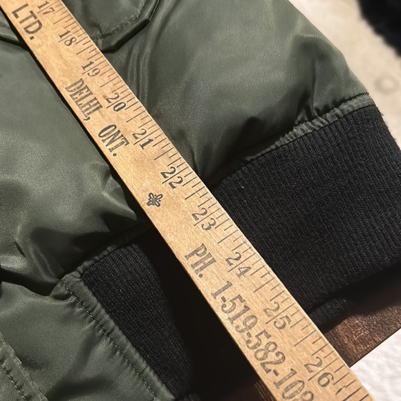 S13 New York army green pink faux fur collar puffer coat jacket - Picture 15 of 16